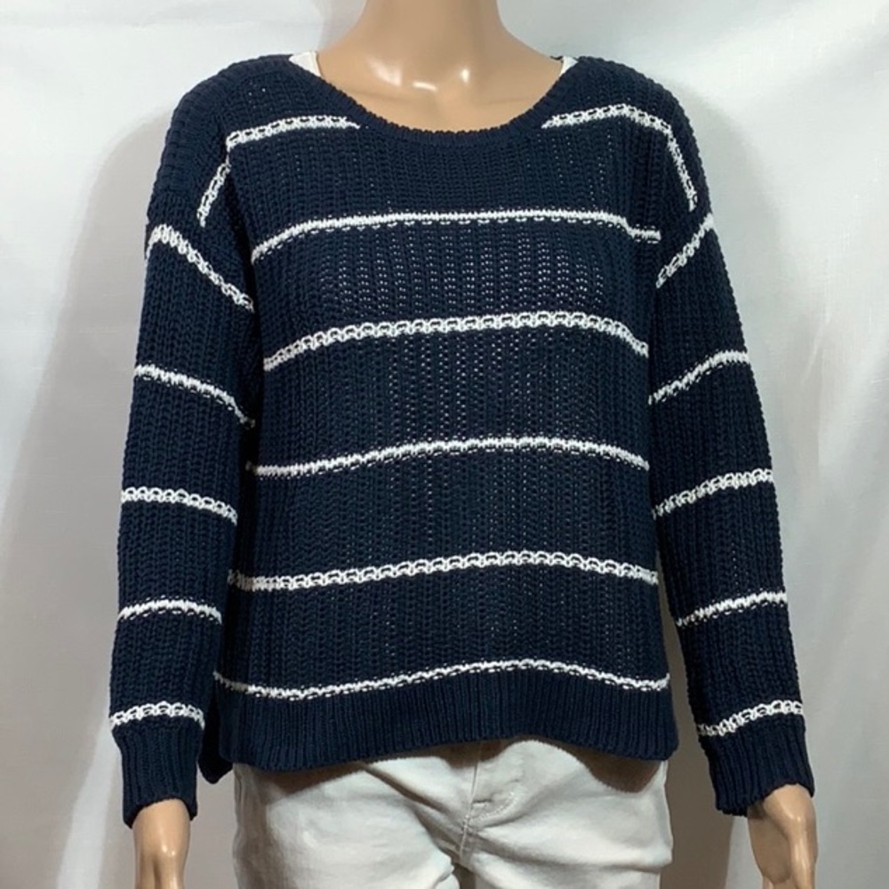 Splendid Navy and White Striped Sweater.